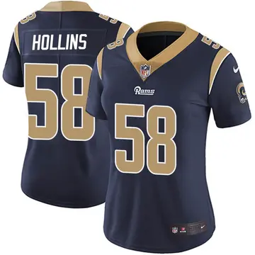 Nike Justin Hollins Women's Limited Los Angeles Rams Navy Team Color Vapor Untouchable Jersey