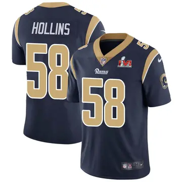 Nike Justin Hollins Youth Limited Los Angeles Rams Navy Team Color Vapor Untouchable Super Bowl LVI Bound Jersey