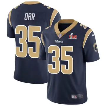 Nike Kareem Orr Men's Limited Los Angeles Rams Navy Team Color Vapor Untouchable Super Bowl LVI Bound Jersey