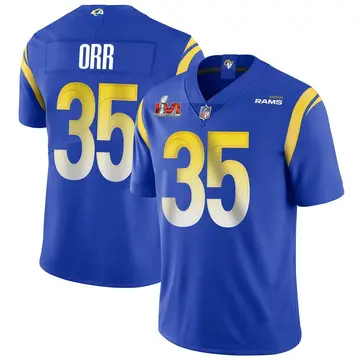 Nike Kareem Orr Men's Limited Los Angeles Rams Royal Alternate Vapor Untouchable Super Bowl LVI Bound Jersey