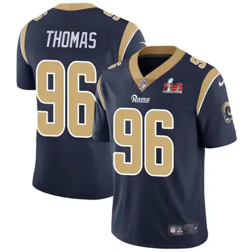 Nike Keir Thomas Men's Limited Los Angeles Rams Navy Team Color Vapor Untouchable Super Bowl LVI Bound Jersey
