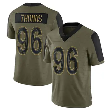 Nike Keir Thomas Men's Limited Los Angeles Rams Olive 2021 Salute To Service Jersey