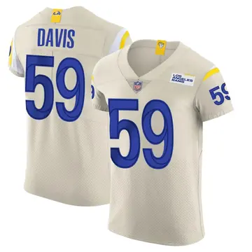 Nike Khalil Davis Men's Elite Los Angeles Rams Bone Vapor Jersey