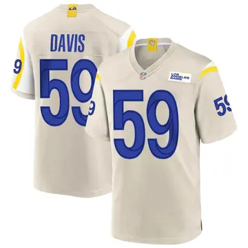 Nike Khalil Davis Men's Game Los Angeles Rams Bone Jersey