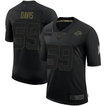 Nike Khalil Davis Men's Limited Los Angeles Rams Black 2020 Salute To Service Jersey