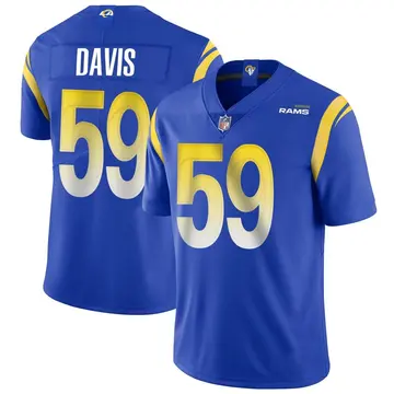 Nike Khalil Davis Men's Limited Los Angeles Rams Royal Alternate Vapor Untouchable Jersey