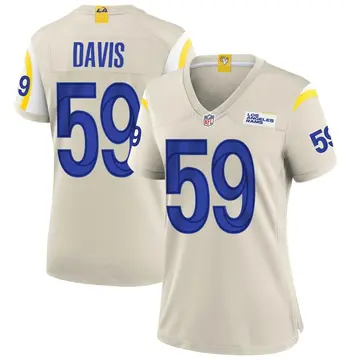 Nike Khalil Davis Women's Game Los Angeles Rams Bone Jersey