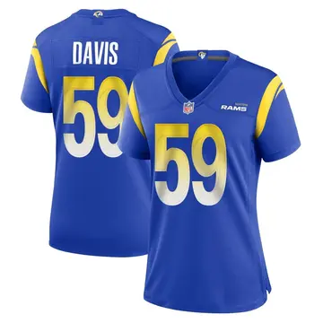 Nike Khalil Davis Women's Game Los Angeles Rams Royal Alternate Jersey