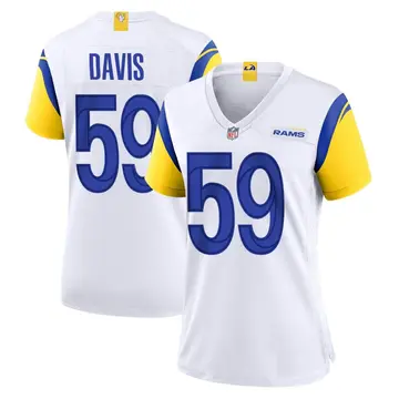 Nike Khalil Davis Women's Game Los Angeles Rams White Jersey