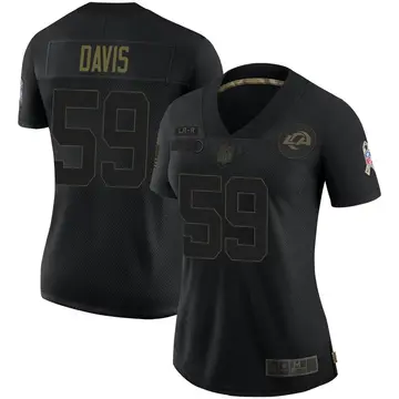 Nike Khalil Davis Women's Limited Los Angeles Rams Black 2020 Salute To Service Jersey
