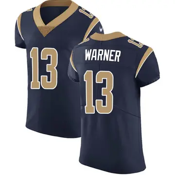 Nike Kurt Warner Men's Elite Los Angeles Rams Navy Team Color Vapor Untouchable Jersey