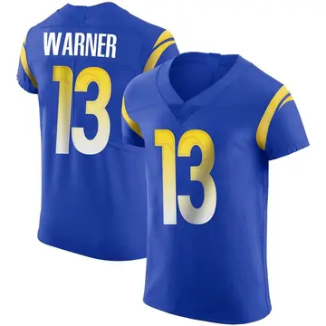 Nike Kurt Warner Men's Elite Los Angeles Rams Royal Alternate Vapor Untouchable Jersey