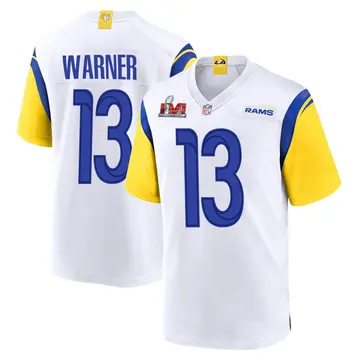 Nike Kurt Warner Men's Game Los Angeles Rams White Super Bowl LVI Bound Jersey