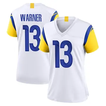 Nike Kurt Warner Women's Game Los Angeles Rams White Jersey