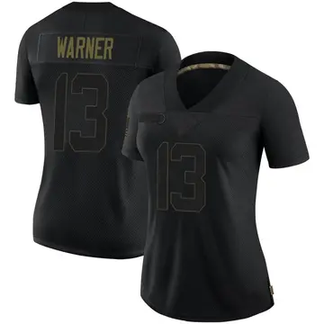 Nike Kurt Warner Women's Limited Los Angeles Rams Black 2020 Salute To Service Jersey