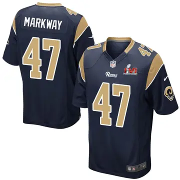 Nike Kyle Markway Youth Game Los Angeles Rams Navy Team Color Super Bowl LVI Bound Jersey
