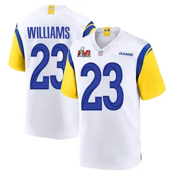 Nike Kyren Williams Men's Game Los Angeles Rams White Super Bowl LVI Bound Jersey