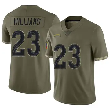 Nike Kyren Williams Youth Limited Los Angeles Rams Olive 2022 Salute To Service Jersey