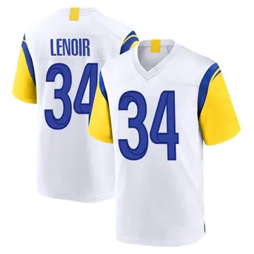 Nike Lance Lenoir Men's Game Los Angeles Rams White Jersey