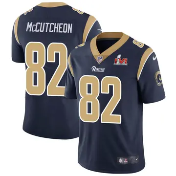 Nike Lance McCutcheon Men's Limited Los Angeles Rams Navy Team Color Vapor Untouchable Super Bowl LVI Bound Jersey