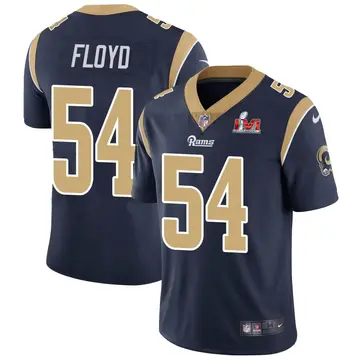 Nike Leonard Floyd Men's Limited Los Angeles Rams Navy Team Color Vapor Untouchable Super Bowl LVI Bound Jersey