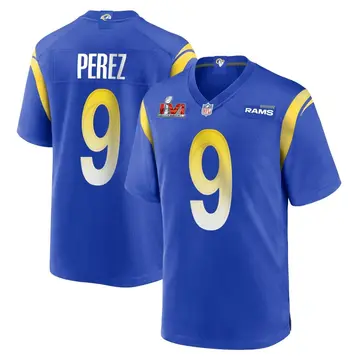 Nike Luis Perez Men's Game Los Angeles Rams Royal Alternate Super Bowl LVI Bound Jersey