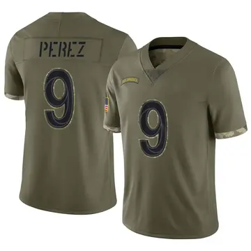 Nike Luis Perez Men's Limited Los Angeles Rams Olive 2022 Salute To Service Jersey