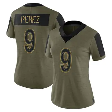 Nike Luis Perez Women's Limited Los Angeles Rams Olive 2021 Salute To Service Jersey