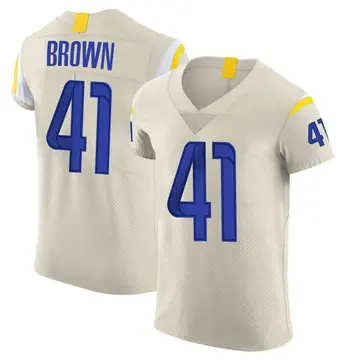 Nike Malcolm Brown Men's Elite Los Angeles Rams Bone Vapor Jersey