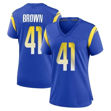 Nike Malcolm Brown Women's Game Los Angeles Rams Royal Alternate Jersey