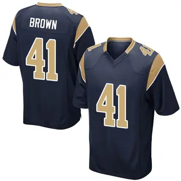 Nike Malcolm Brown Youth Game Los Angeles Rams Navy Team Color Jersey