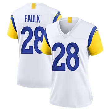 Nike Marshall Faulk Women's Game Los Angeles Rams White Jersey