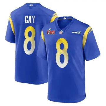Nike Matt Gay Men's Game Los Angeles Rams Royal Alternate Super Bowl LVI Bound Jersey