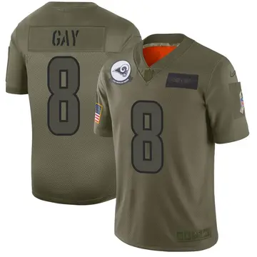 Nike Matt Gay Men's Limited Los Angeles Rams Camo 2019 Salute to Service Jersey