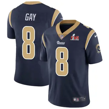 Nike Matt Gay Men's Limited Los Angeles Rams Navy Team Color Vapor Untouchable Super Bowl LVI Bound Jersey
