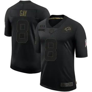 Nike Matt Gay Youth Limited Los Angeles Rams Black 2020 Salute To Service Jersey