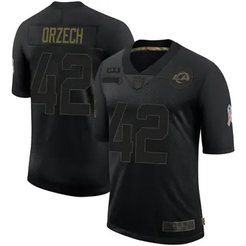 Nike Matthew Orzech Men's Limited Los Angeles Rams Black 2020 Salute To Service Jersey