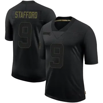 Nike Matthew Stafford Men's Limited Los Angeles Rams Black 2020 Salute To Service Jersey