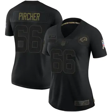 Nike Max Pircher Women's Limited Los Angeles Rams Black 2020 Salute To Service Jersey