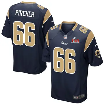 Nike Max Pircher Youth Game Los Angeles Rams Navy Team Color Super Bowl LVI Bound Jersey