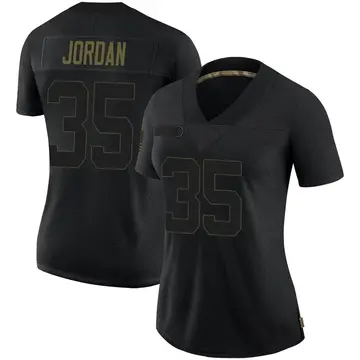 Nike Michael Jordan Women's Limited Los Angeles Rams Black 2020 Salute To Service Jersey