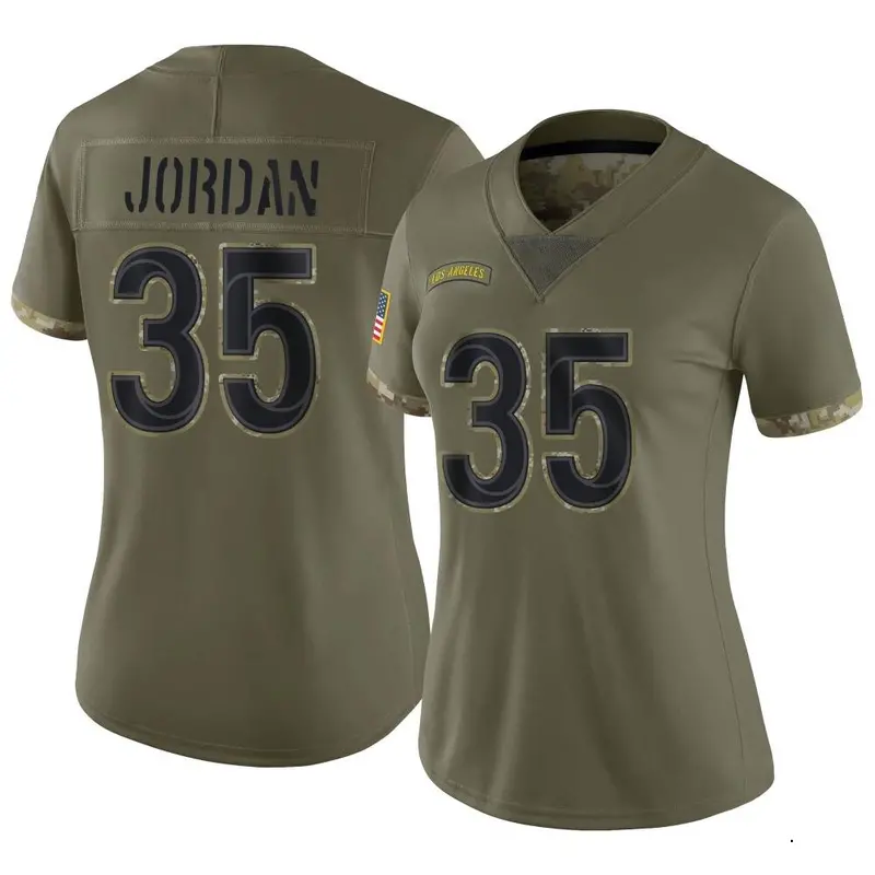 Nike Michael Jordan Women's Limited Los Angeles Rams Olive 2022 Salute To Service Jersey