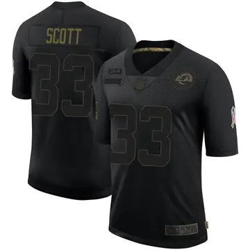 Nike Nick Scott Men's Limited Los Angeles Rams Black 2020 Salute To Service Jersey