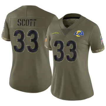 Nike Nick Scott Women's Limited Los Angeles Rams Olive 2022 Salute To Service Jersey