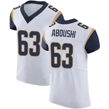 Nike Oday Aboushi Men's Elite Los Angeles Rams White Vapor Untouchable Jersey
