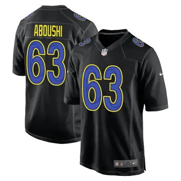 Nike Oday Aboushi Men's Game Los Angeles Rams Black Fashion Jersey