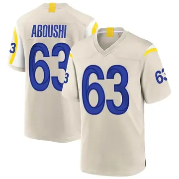 Nike Oday Aboushi Men's Game Los Angeles Rams Bone Jersey