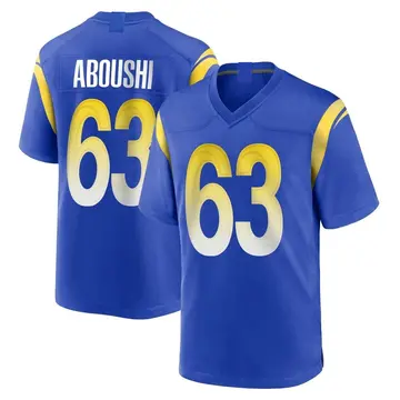 Nike Oday Aboushi Men's Game Los Angeles Rams Royal Alternate Jersey