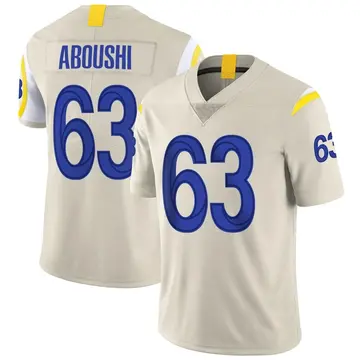 Nike Oday Aboushi Men's Limited Los Angeles Rams Bone Vapor Jersey