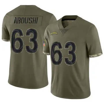 Nike Oday Aboushi Men's Limited Los Angeles Rams Olive 2022 Salute To Service Jersey